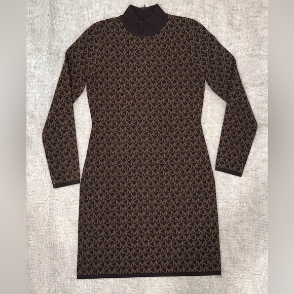 Michael Kors Women's Logo Print Mini Dress Black Size Petite Small